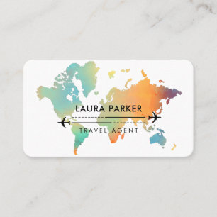 Reisen Agent Weltkarte Urlaub Wasser Aquamariner S Visitenkarte