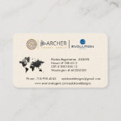 Reisen Agent Weltkarte Urlaub Wasser Aquamariner S Visitenkarte (Rückseite)