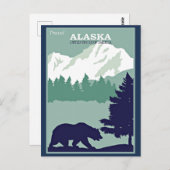 Reisen Alaska, Vintage Poster, Postkarte (Vorne/Hinten)