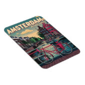 Reisen Amsterdam Holland Fahrräder Vintage Geschen Magnet (Rechte Seite)