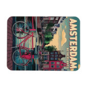 Reisen Amsterdam Holland Fahrräder Vintage Geschen Magnet (Horizontal)
