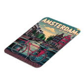 Reisen Amsterdam Holland Fahrräder Vintage Geschen Magnet (Linke Seite)