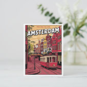 Reisen Amsterdam, Loipe Vintage Geschenke Postkarte (Stehend Vorderseite)