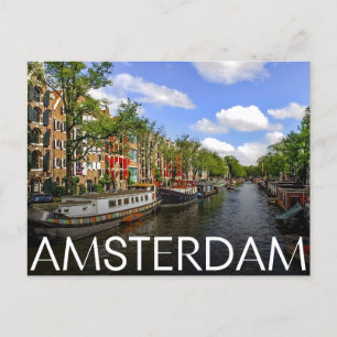 Reisen Amsterdam, Vintage Gaben am Kanal Postkarte
