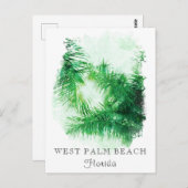 *~* Reisen AP25 Persönliche Tropische Palme Tree Postkarte (Vorne/Hinten)
