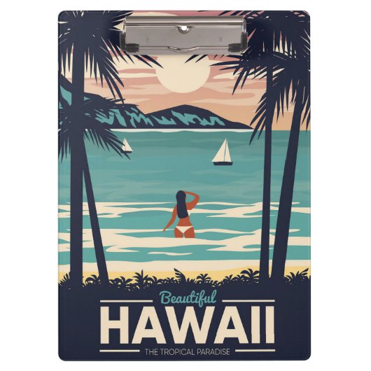 Reisen Art Beautiful Hawaii Beach Klemmbrett (Vorderseite)