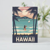 Reisen Art Beautiful Hawaii Beach RSVP Karte (Stehend Vorderseite)