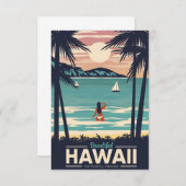 Reisen Art Beautiful Hawaii Beach RSVP Karte (Vorne/Hinten)