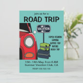 Reisen auf der Straße Sommerurlaub Einladung (Stehend Vorderseite)