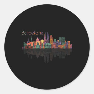 Reisen Barcelona Spanien Europa Spanischer Familie Runder Aufkleber