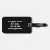 Reisen Bigfoot Flying Airplane Funny Black Gepäckanhänger (Rückseite horizontal)