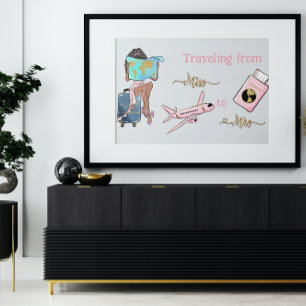 Reisen Brautparty von Frau zu Frau. Banner