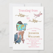 Reisen Brautparty von Frau zu Frau. Einladung (Vorderseite)