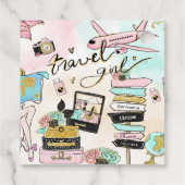 Reisen Brautparty von Frau zu Frau. Geschenkanhänger (Rückseite)