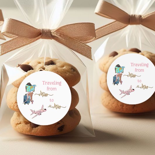 Reisen Brautparty von Frau zu Frau. Runder Aufkleber