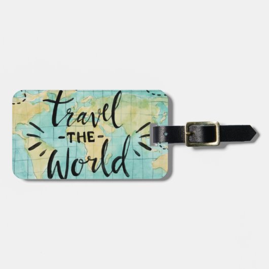 Reisen der WeltAquarell-Gepäckanhänger Gepäckanhänger (Vorderseite horizontal)