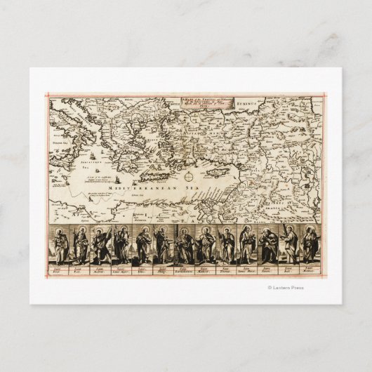 Reisen des Apostels PaulPanoramic Karte (Vorderseite)