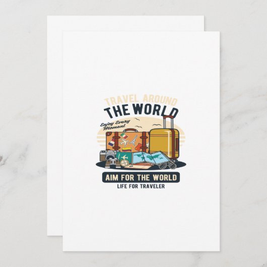 Reisen durch die Welt Einladung (Vorne/Hinten)