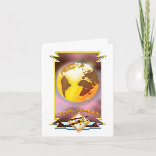 Reisen durch die Welt Goldene Globe Feiertagskarte