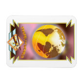 Reisen durch die Welt Goldene Globe Magnet (Horizontal)