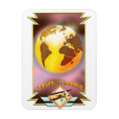 Reisen durch die Welt Goldene Globe Magnet (Vertikal)