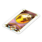 Reisen durch die Welt Goldene Globe Magnet (Linke Seite)