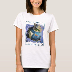 Reisen durch die Welt Weiß der Frauen T-Shirt