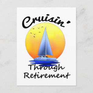 Reisen durch Rente Postkarte