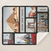 Reisen Erinnerungen Foto Keepake Schwarz Grau Sherpadecke (Vorderseite (Horizontal))