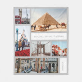 Reisen Erinnerungen Foto Keepake Weiß Grau Fleecedecke (Vorderseite)