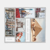 Reisen Erinnerungen Foto Keepake Weiß Grau Fleecedecke (Vorderseite (Horizontal))