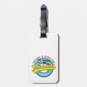 reisen erkunden fabelhaftes ukrainisches Logo Gepäckanhänger