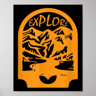 Reisen Erkundung Mountain Graphic Lässig Camping B Poster