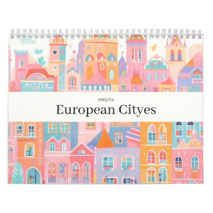 Reisen Europa Pink Girly Kalender