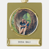Reisen Foto Jahr Banner-Ornament Gold (Vorderseite)