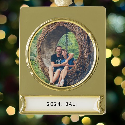Reisen Foto Jahr Banner-Ornament Gold