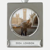 Reisen Foto Jahr Banner-Ornament Silber (Vorderseite)