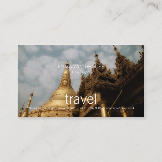 Reisen - Golden Pagoda Business Card Visitenkarte (Vorderseite)