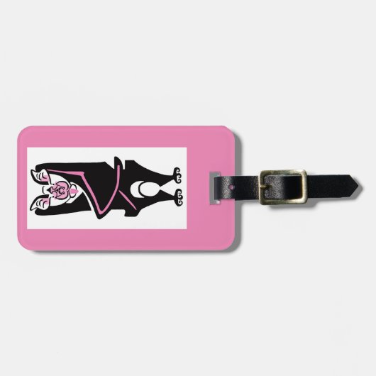 Reisen - Handgezeichnet - Schwarze BVT - Wildtiere Gepäckanhänger (Vorderseite horizontal)