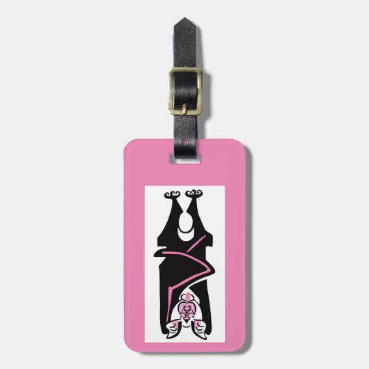 Reisen - Handgezeichnet - Schwarze BVT - Wildtiere Gepäckanhänger (Vorderseite vertikal)