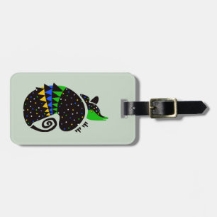 Reisen! Handgezeichneter ARMADILLO - Krieger der W Gepäckanhänger