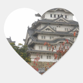 Reisen Himeji Schloss Herz-Aufkleber