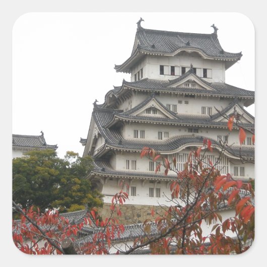 Reisen Himeji Schloss Quadratischer Aufkleber (Vorderseite)