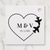 Reisen Hochzeit Zwei Flugzeuge machen Herz-Moderne Geschenkanhänger (Rückseite)