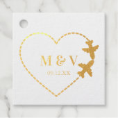 Reisen Hochzeit Zwei Flugzeuge machen Herz-Moderne Geschenkanhänger (Vorderseite)