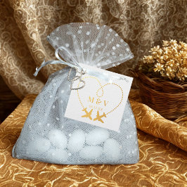 Reisen Hochzeit Zwei Flugzeuge machen Herz-Moderne Geschenkanhänger