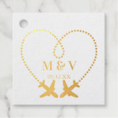 Reisen Hochzeit Zwei Flugzeuge machen Herz-Moderne Geschenkanhänger (Vorderseite)