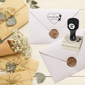 Reisen Hochzeit Zwei Flugzeuge machen Herz-Moderne Gummistempel