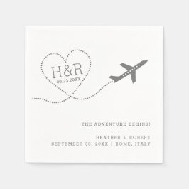 Reisen Hochzeiten Brautparty Custom Airplane Herz Serviette