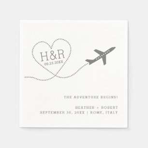 Reisen Hochzeiten Brautparty Custom Airplane Herz Serviette
